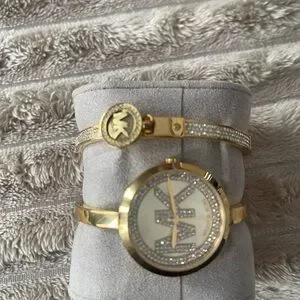 Michael Kors Gold and Silver Watch Elegant Design Brand New Michael Kors MK7532 - Ritz Ladies Chronograph Watch  main image 2